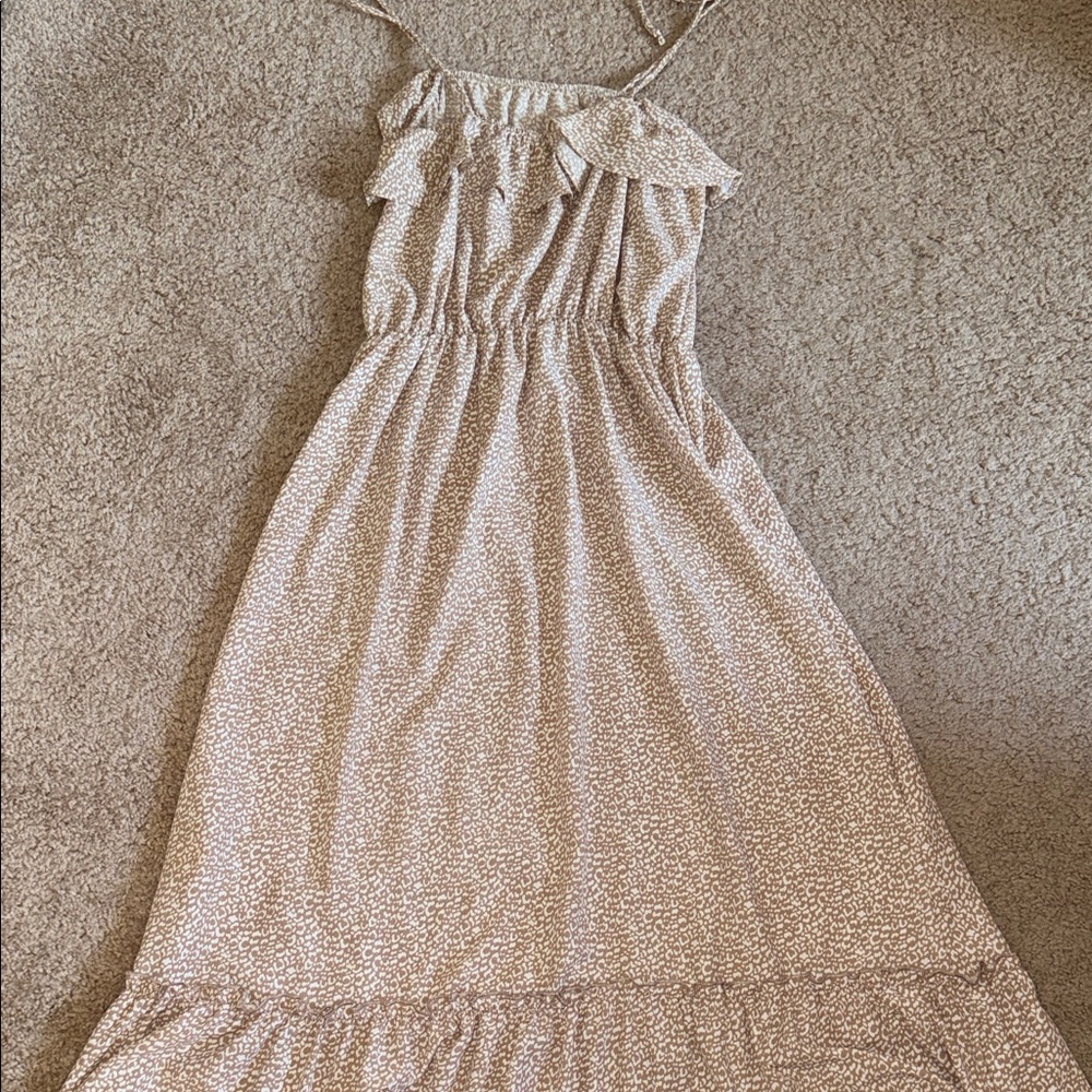 Chic Beige Ruffle Dress - Picture 6 of 7